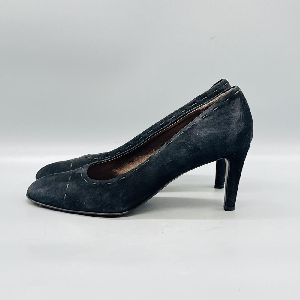 AGL Attilio Giusti Leombruni Shoes Womens 9.5 Black Suede Round Toe Heel Pumps